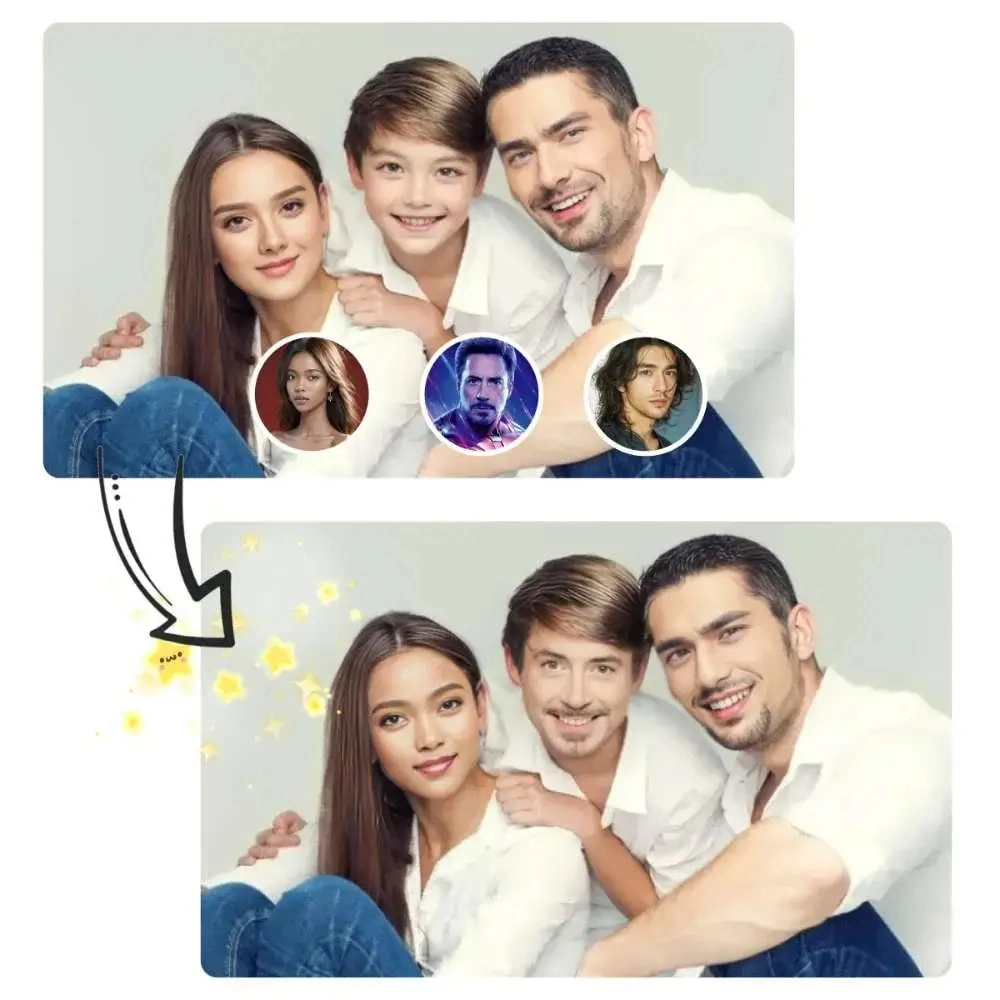 Multiple Face Swap Online Free - Group Selfie Enhancement